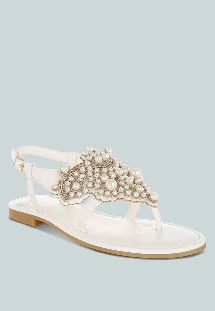 nayasa pn buckle pearls flats#color_white