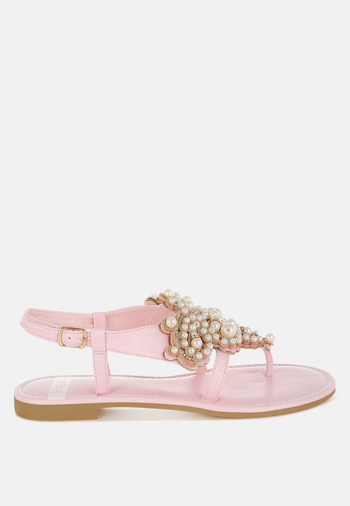 nayasa pn buckle pearls flats#color_pink
