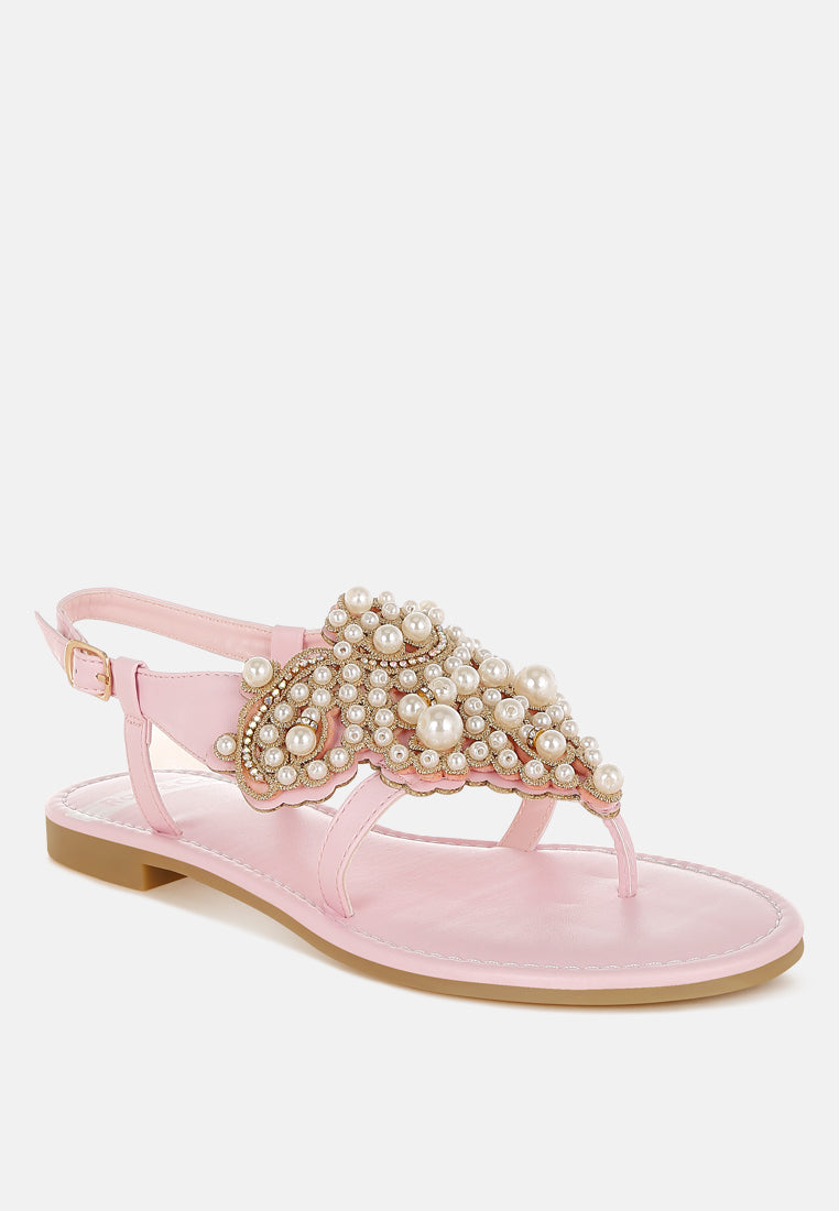 nayasa pn buckle pearls flats#color_pink