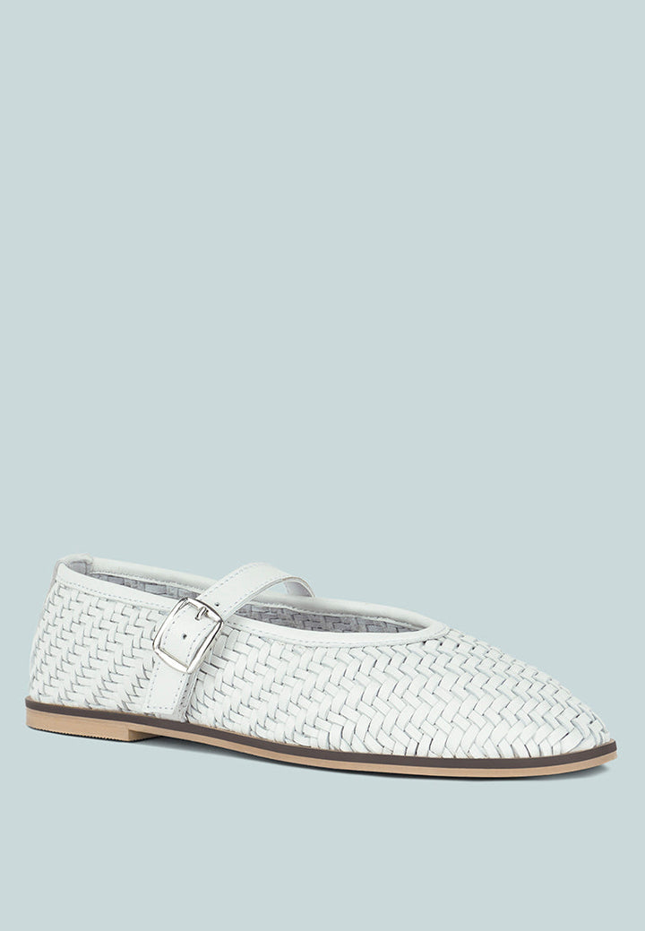 Nazuka zapatos planos de cuero de gamuza real hechos a mano #color_blanco