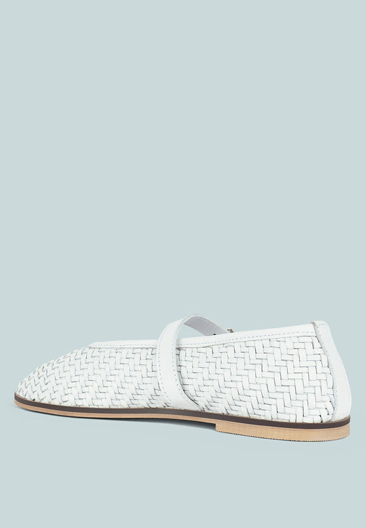 Nazuka zapatos planos de cuero de gamuza real hechos a mano #color_blanco
