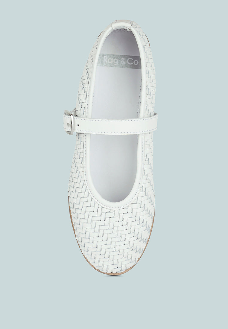 Nazuka zapatos planos de cuero de gamuza real hechos a mano #color_blanco