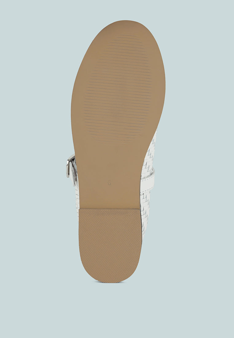 Nazuka zapatos planos de cuero de gamuza real hechos a mano #color_blanco