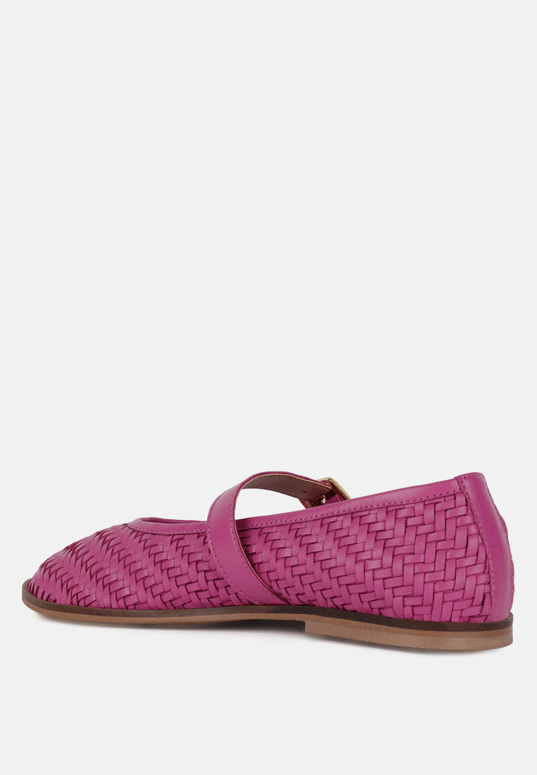 Nazuka zapatos planos de cuero de gamuza real hechos a mano #color_fucsia