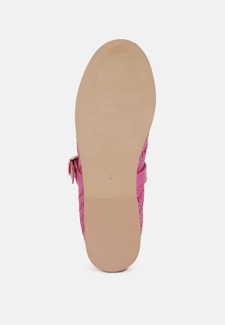 Nazuka zapatos planos de cuero de gamuza real hechos a mano #color_fucsia