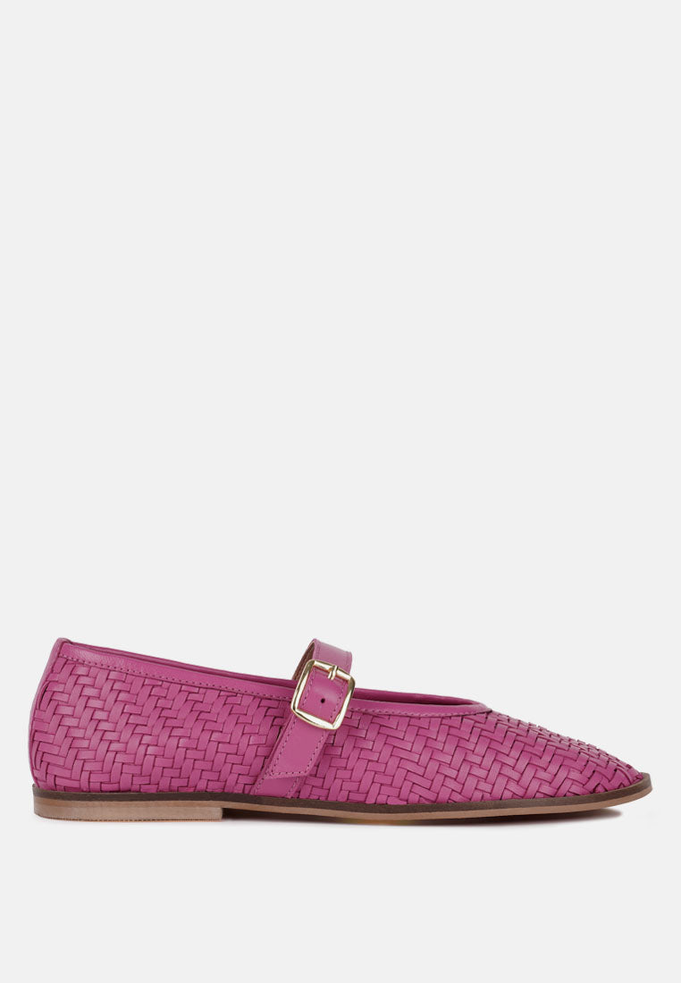 Nazuka zapatos planos de cuero de gamuza real hechos a mano #color_fucsia