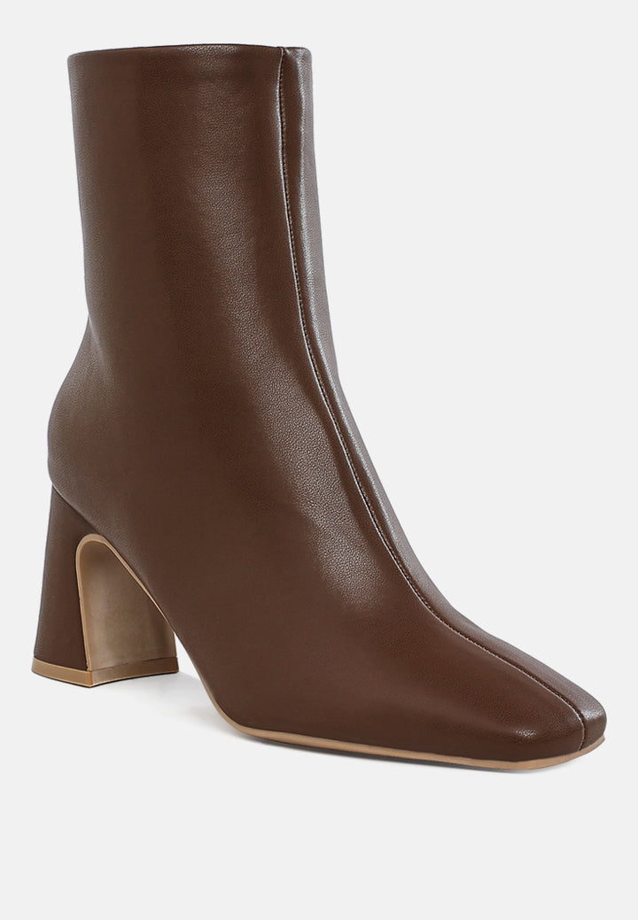 faux leather square toe ankle boots by ruw#color_brown