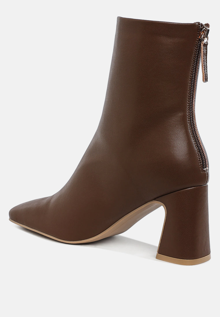 faux leather square toe ankle boots by ruw#color_brown