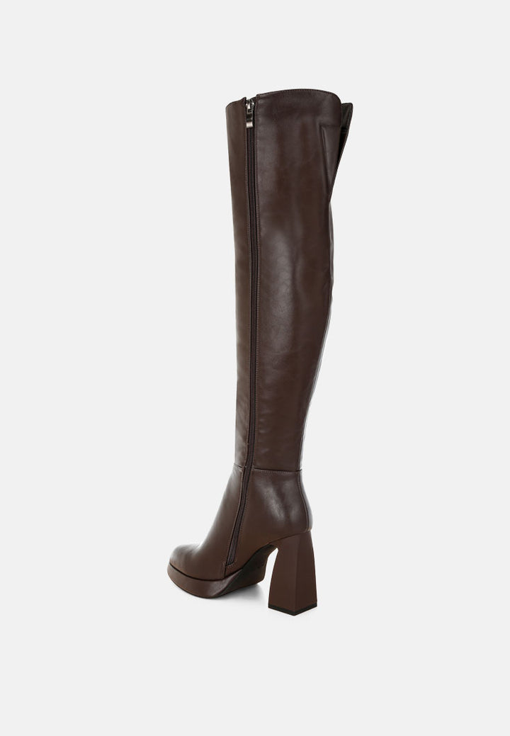 nenana faux leather knee-high boots#color_brown