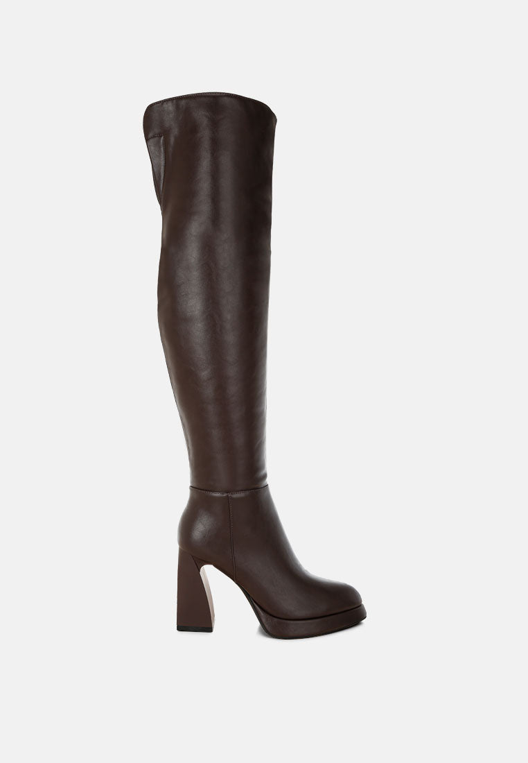 nenana faux leather knee-high boots#color_brown