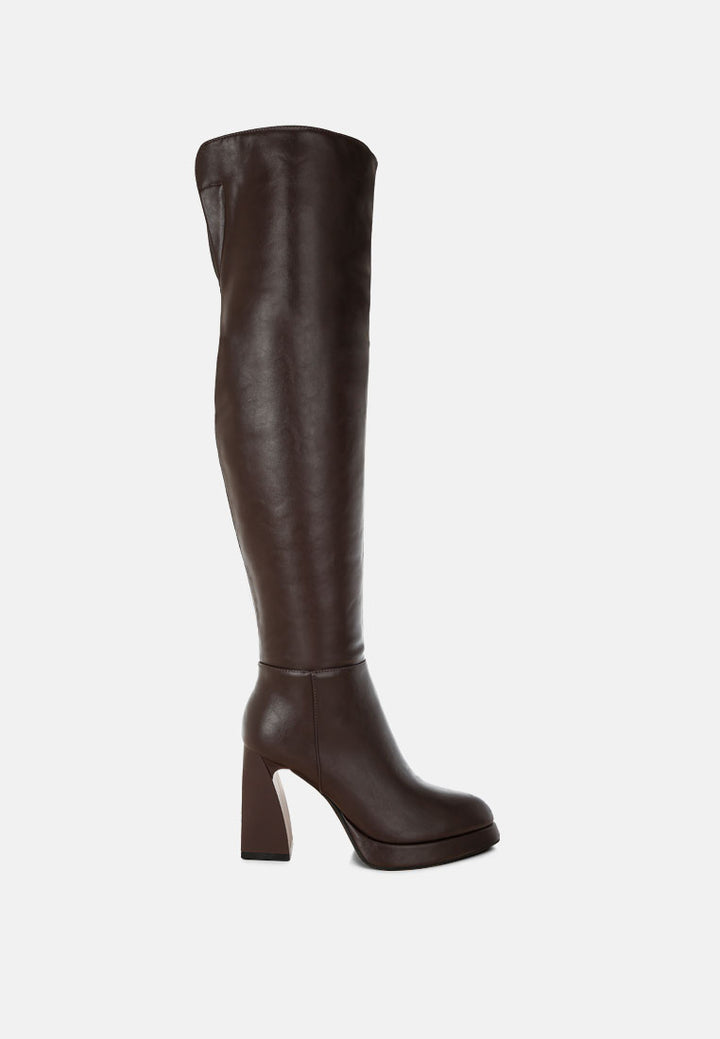 nenana faux leather knee-high boots#color_brown