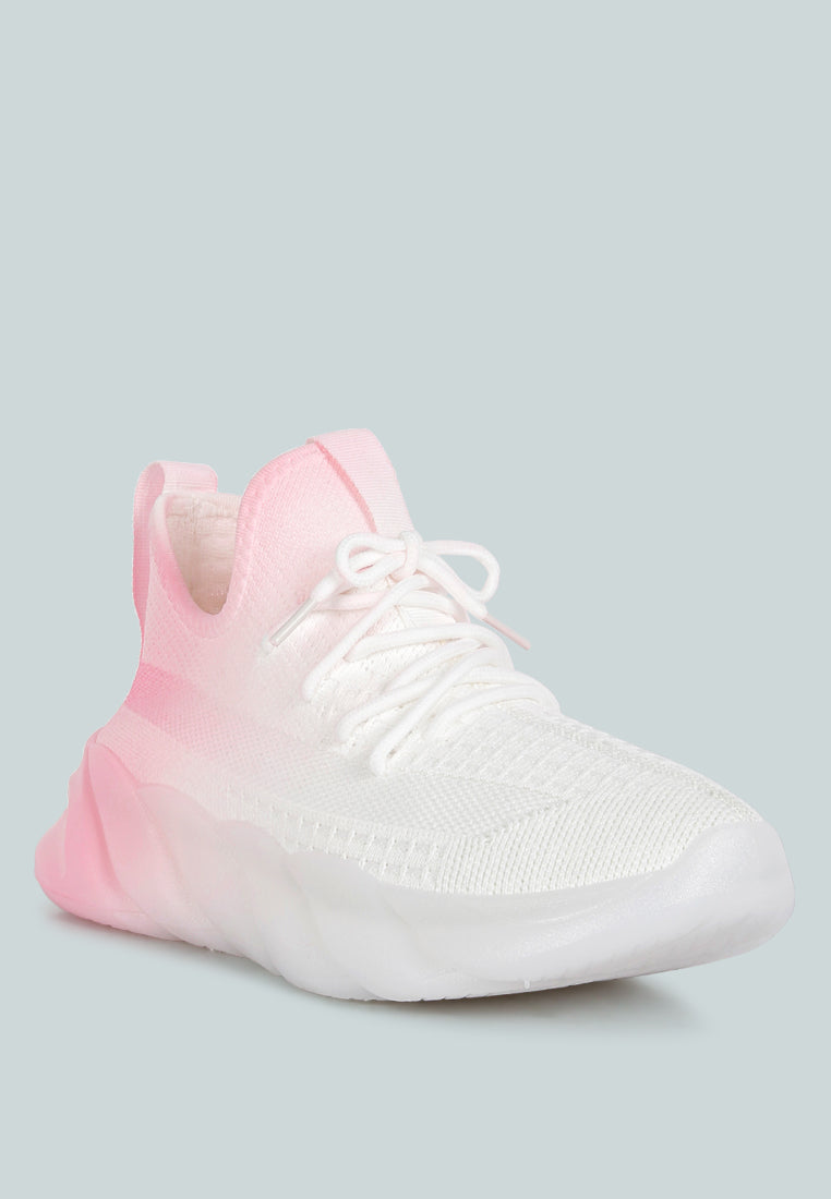 Newash Ombre Dip Knit Sneakers#color_pink