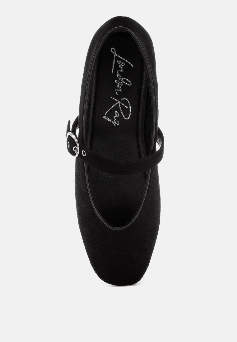 ninily mary jane flat ballerinas#color_black-suede