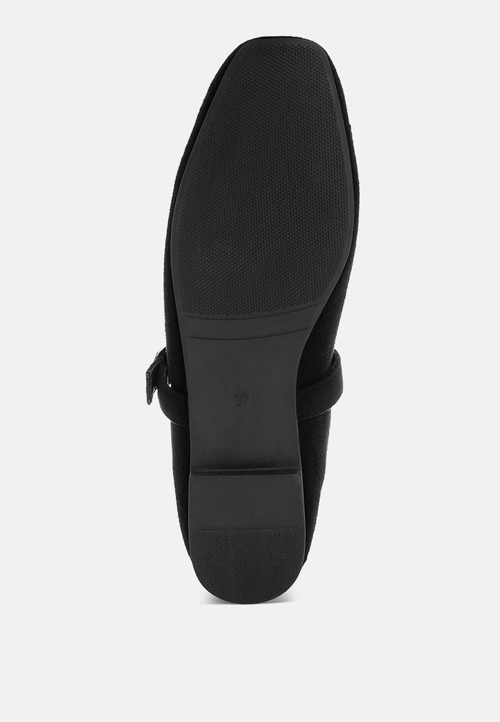 ninily mary jane flat ballerinas#color_black-suede
