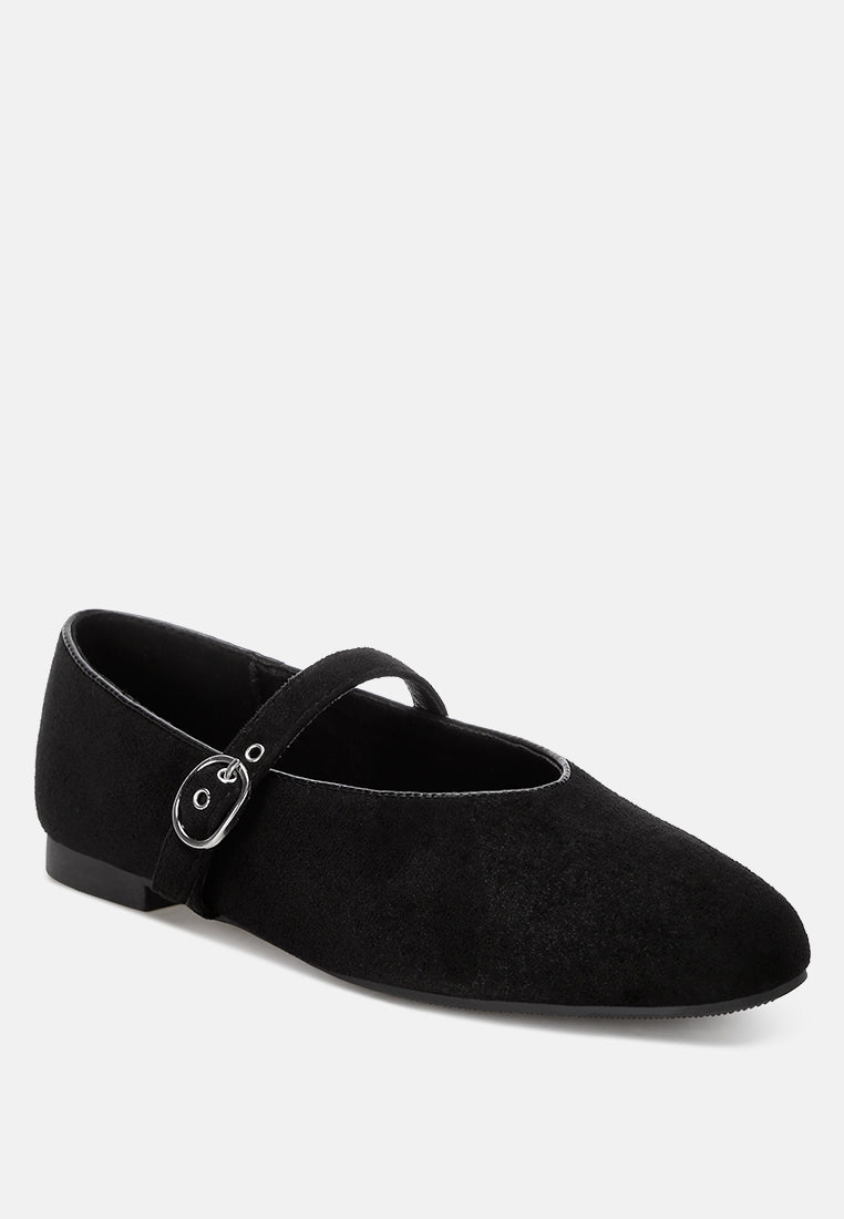 ninily mary jane flat ballerinas#color_black-suede