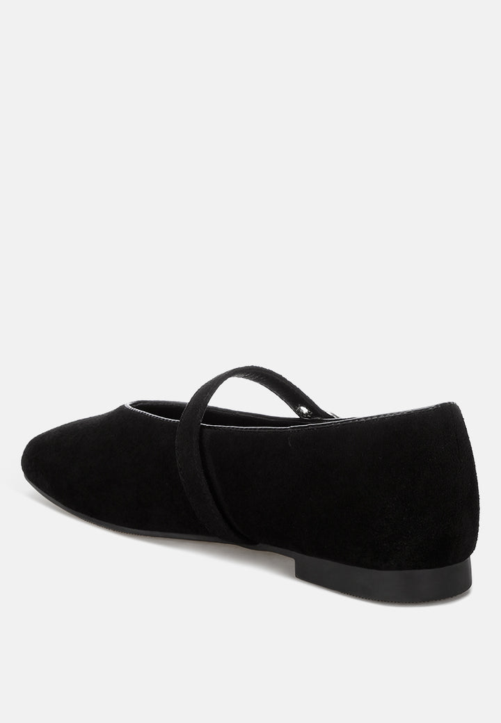 ninily mary jane flat ballerinas#color_black-suede