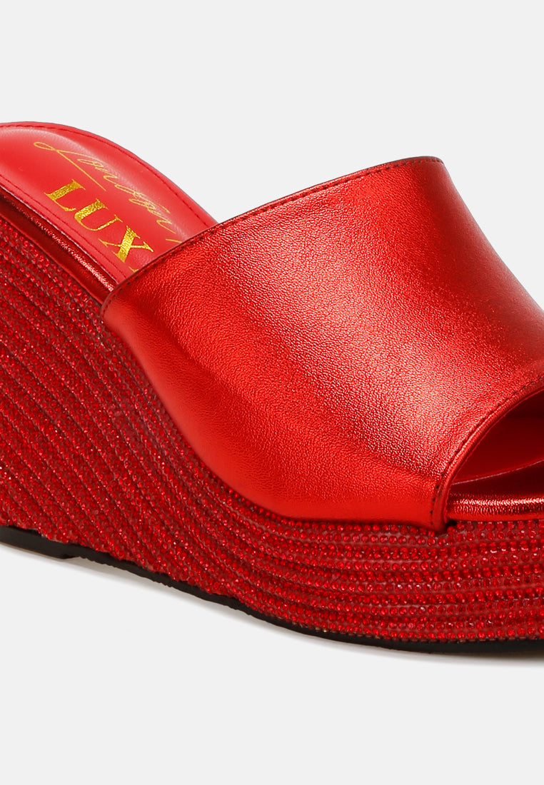 wedge heel peep toe sandals by ruw#color_red