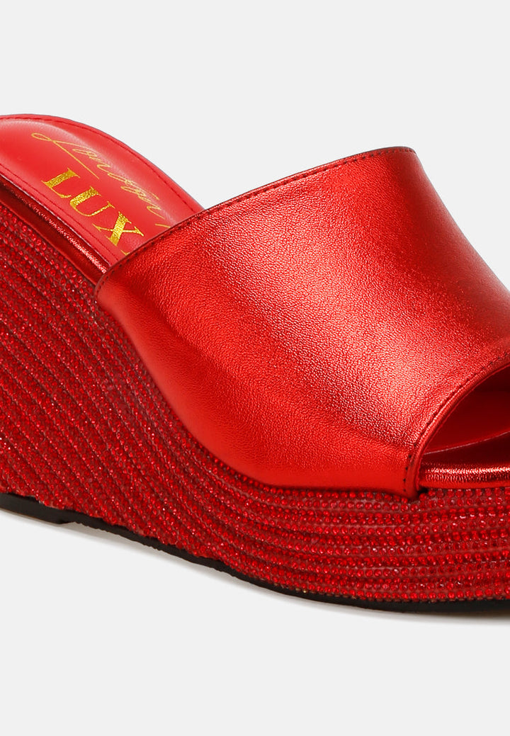 wedge heel peep toe sandals by ruw#color_red