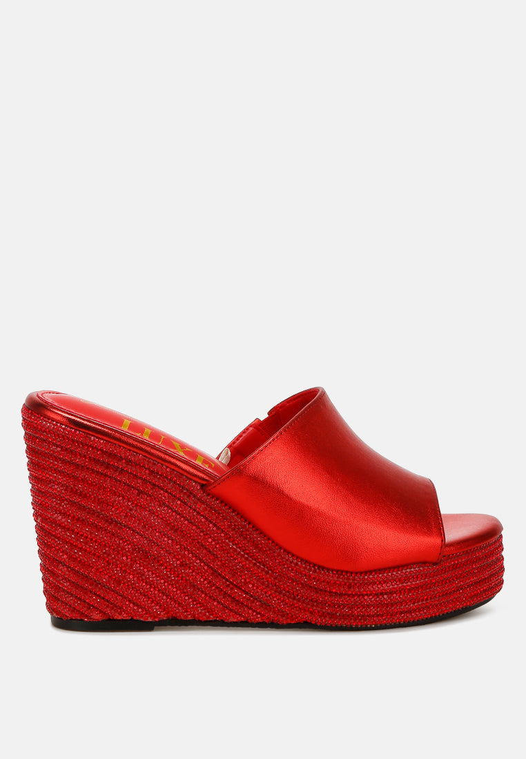 wedge heel peep toe sandals by ruw#color_red