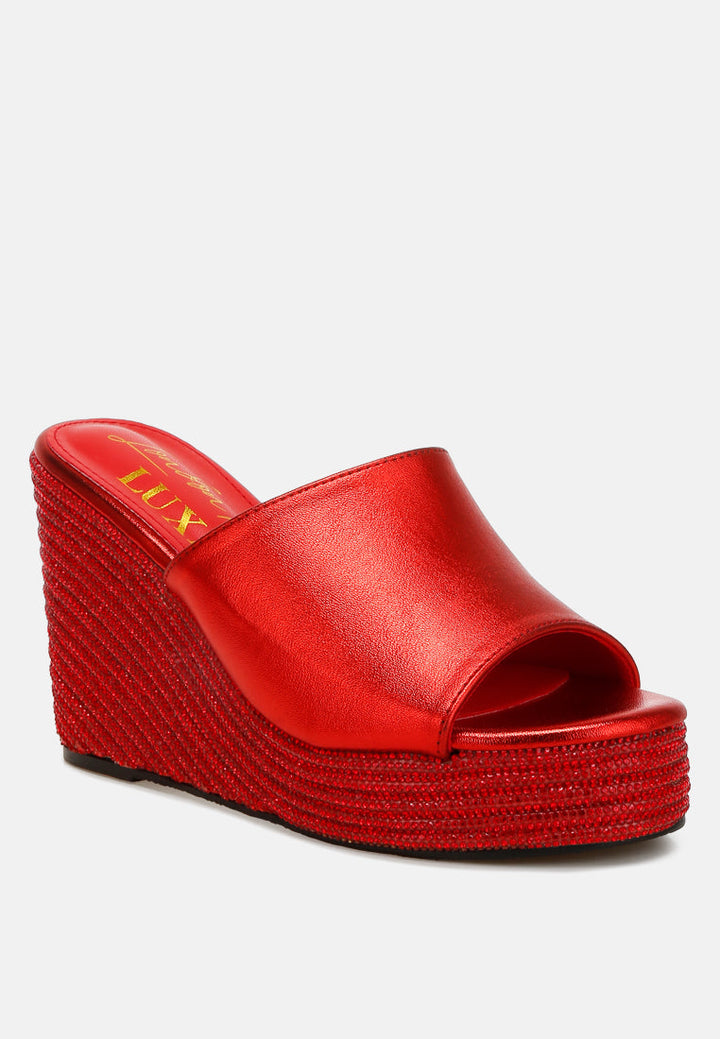 wedge heel peep toe sandals by ruw#color_red