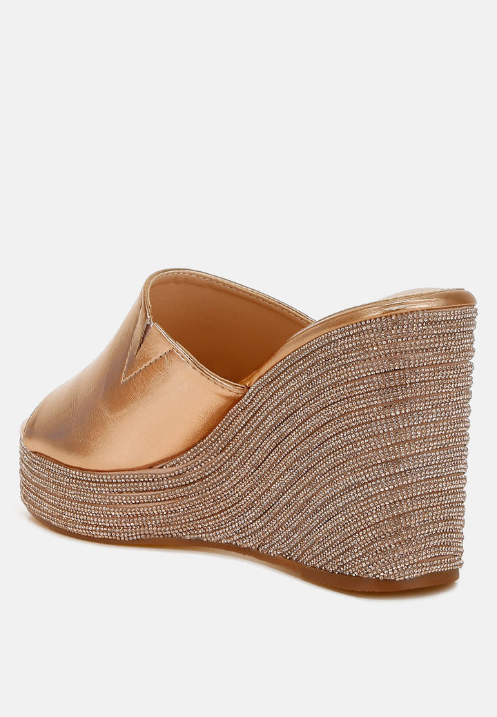 wedge heel peep toe sandals by ruw#color_rose-gold