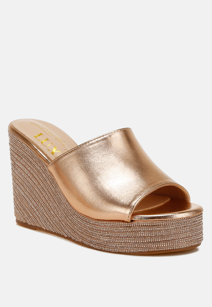 wedge heel peep toe sandals by ruw#color_rose-gold