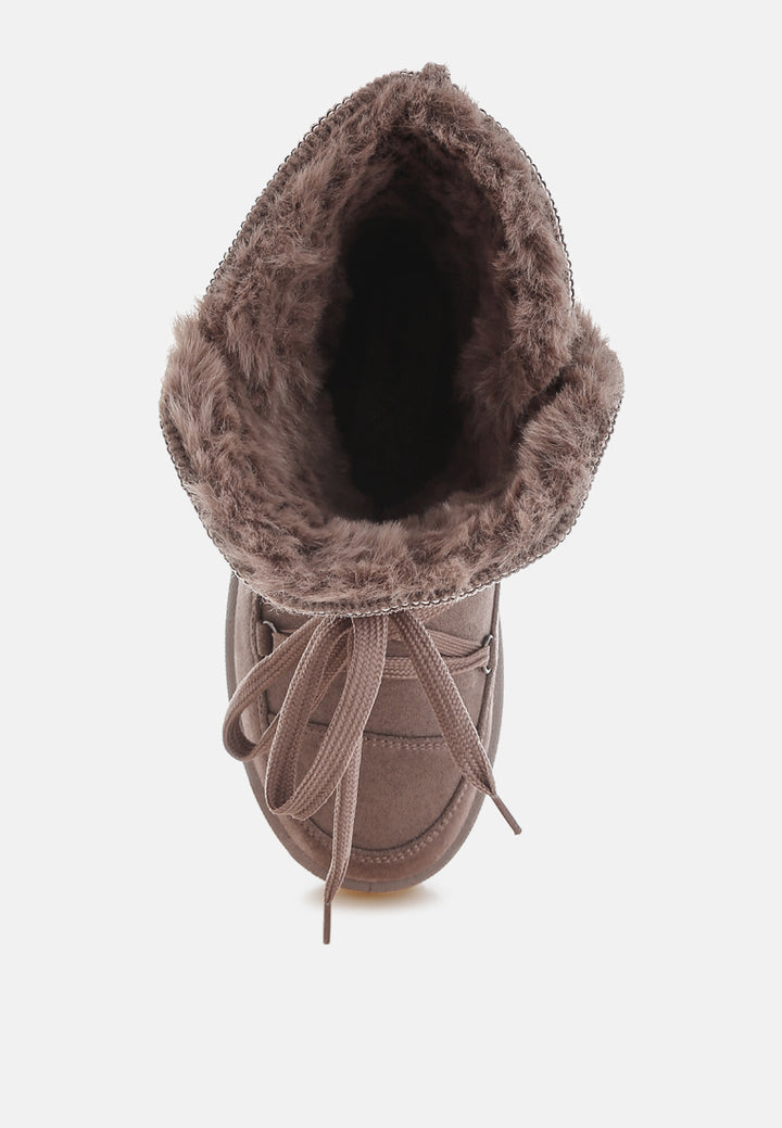 noaya chunky faux fur snow boots#color_taupe