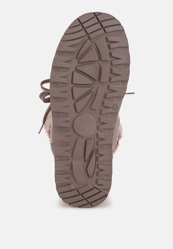 noaya chunky faux fur snow boots#color_taupe
