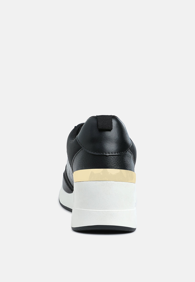 chunky wedge heel sneaker by rag#color_black