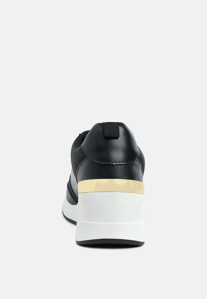 chunky wedge heel sneaker by rag#color_black