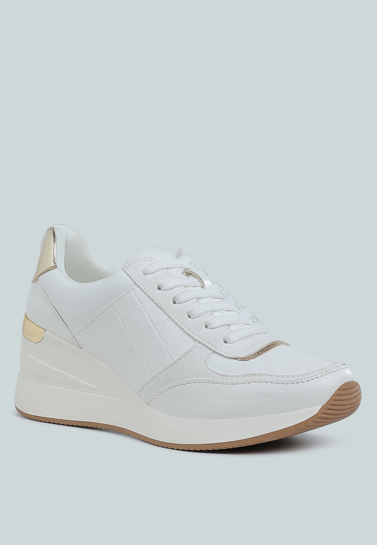 chunky wedge heel sneaker by rag#color_white