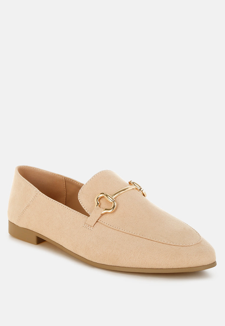 noltas horsebit embellished flat loafers by ft#color_beige