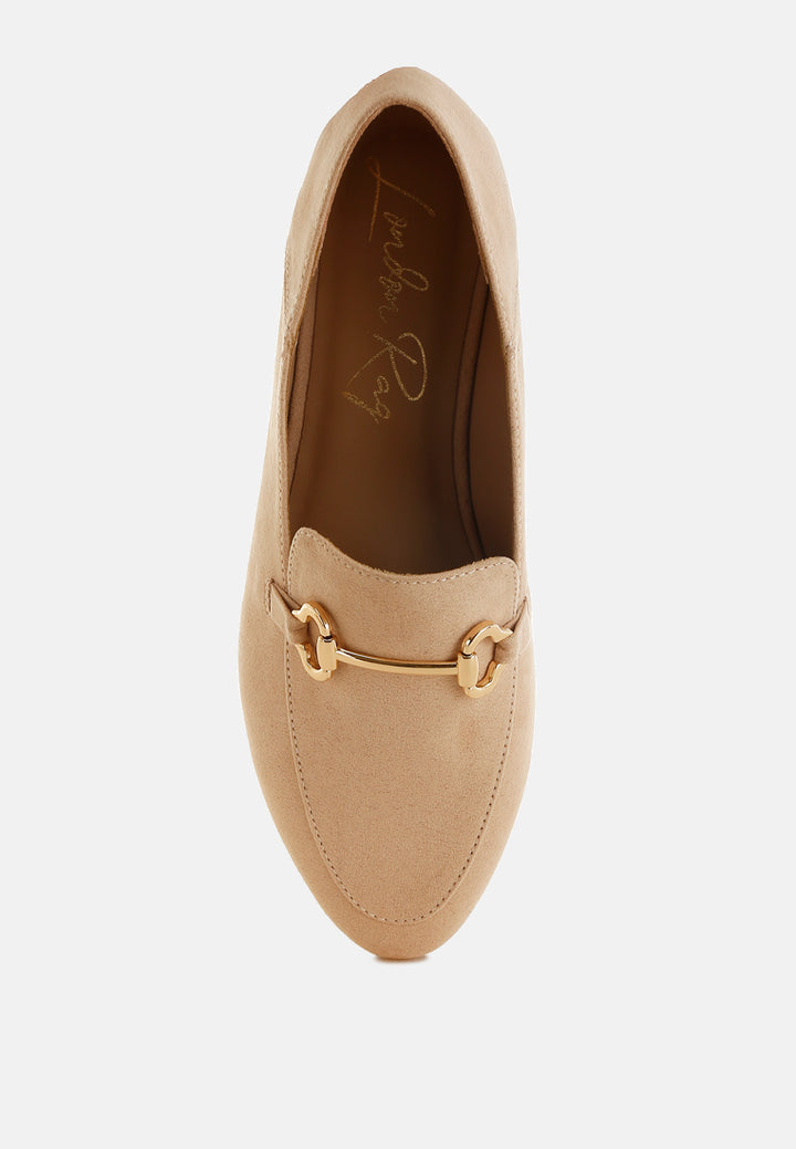 noltas horsebit embellished flat loafers by ft#color_beige