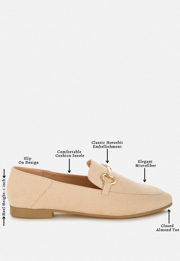 noltas horsebit embellished flat loafers by ft#color_beige
