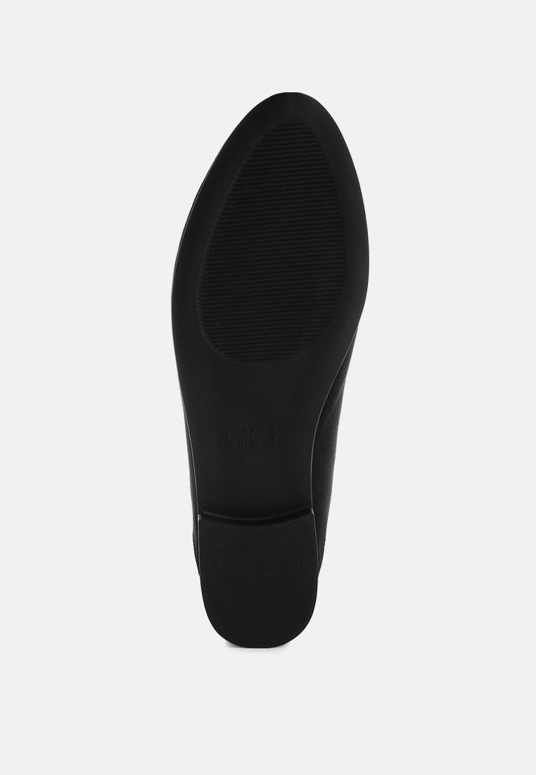 noltas horsebit embellished flat loafers by ft#color_black