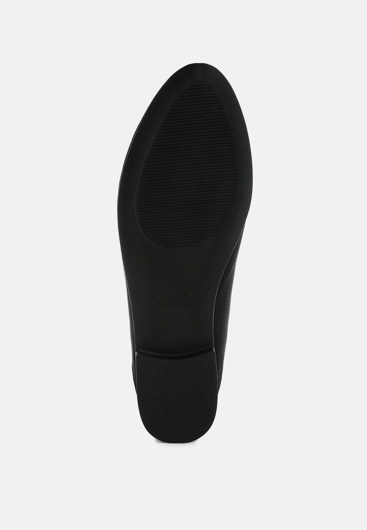 noltas horsebit embellished flat loafers by ft#color_black