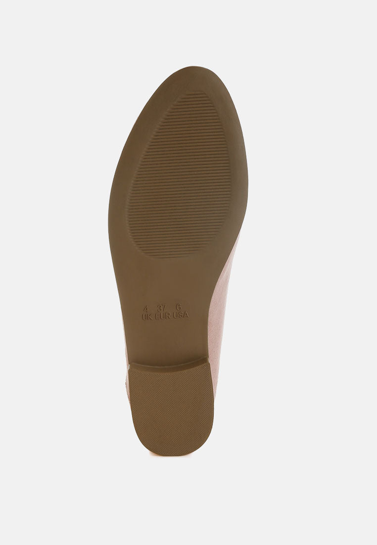 horsebit embellished flat loafers by mode#color_pink