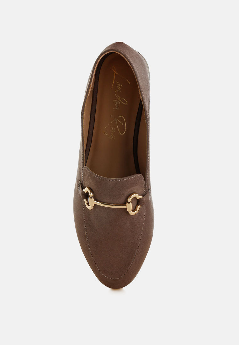 noltas horsebit embellished flat loafers by ft#color_taupe