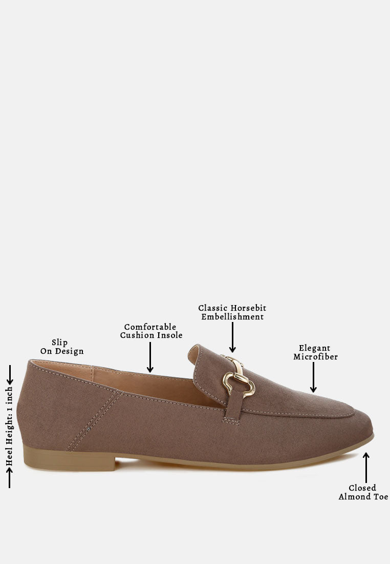 horsebit embellished flat loafers by motes#color_taupe