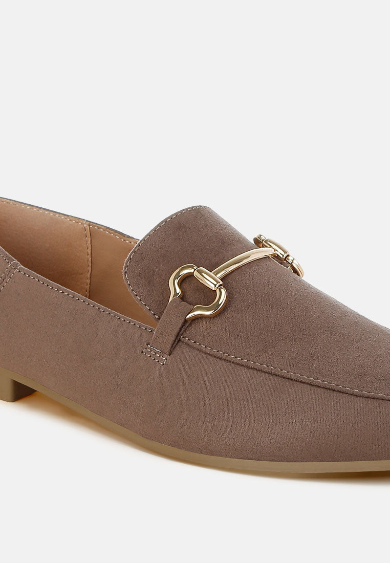 noltas horsebit embellished flat loafers by ft#color_taupe