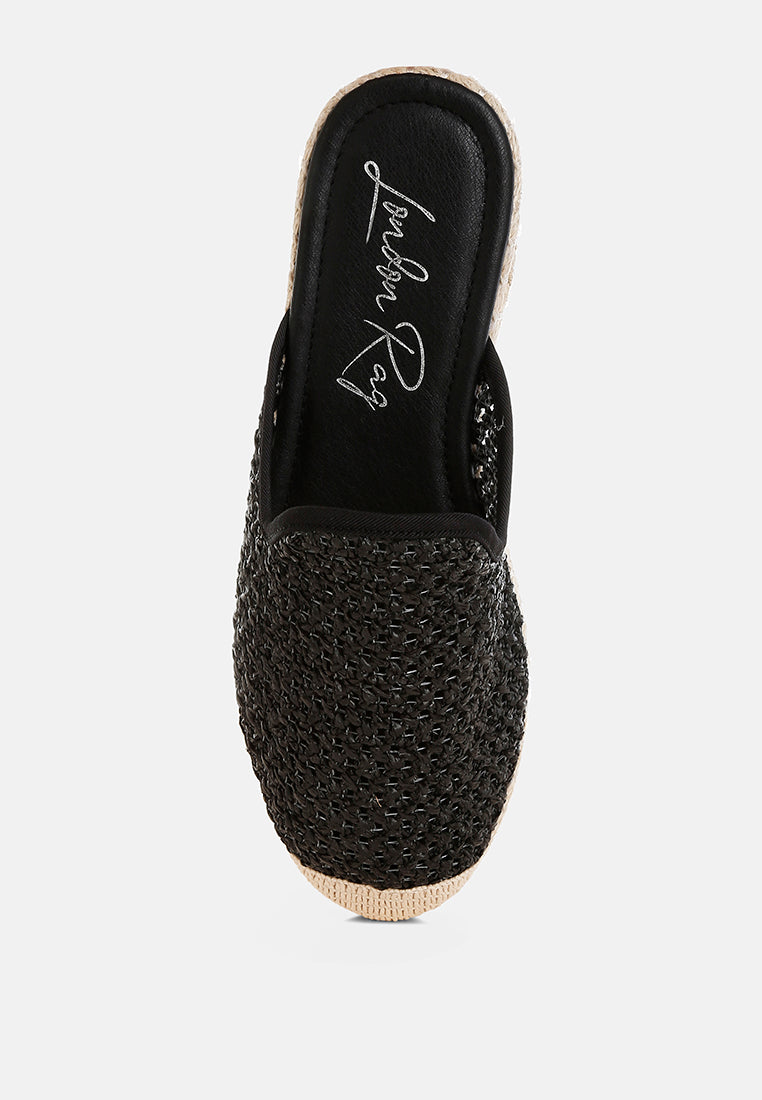 nongai raffia espadrilles mules by ruw#color_black