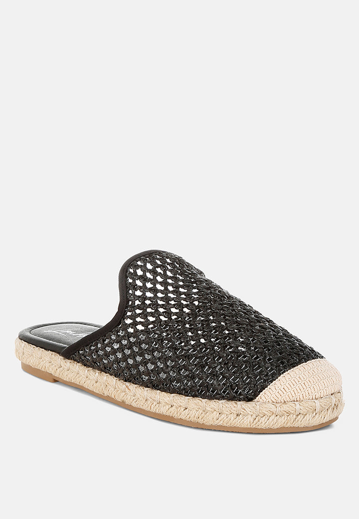 nongai raffia espadrilles mules by ruw#color_black