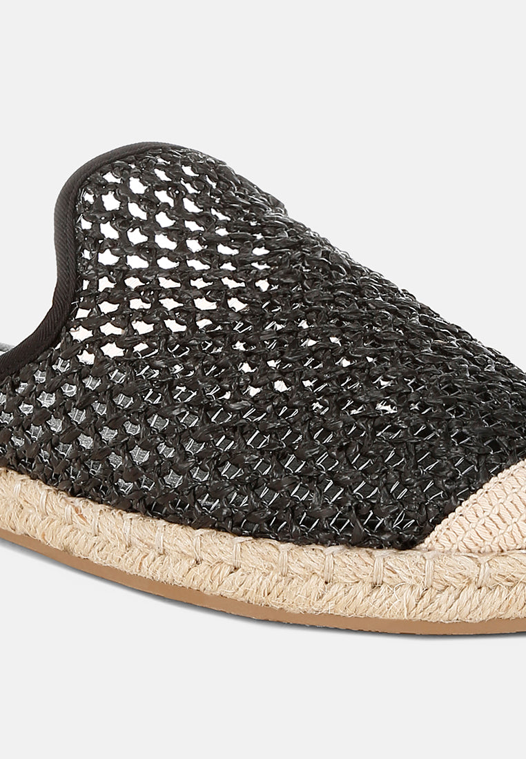 nongai raffia espadrilles mules by ruw#color_black