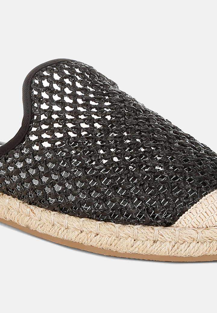 nongai raffia espadrilles mules by ruw#color_black