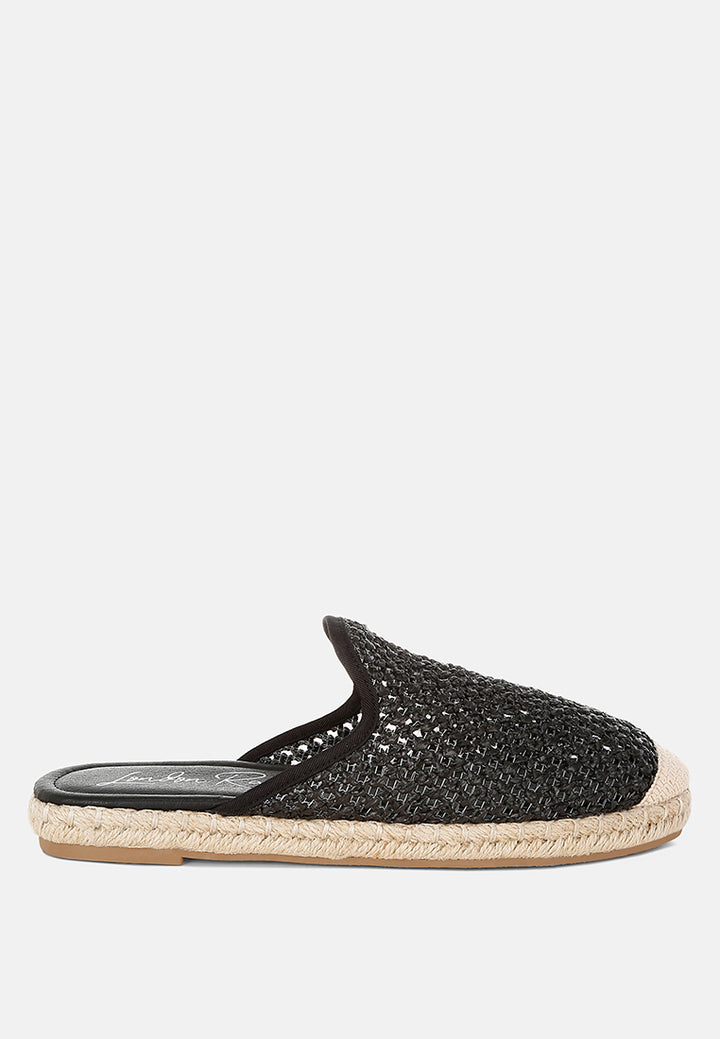 nongai raffia espadrilles mules by ruw#color_black