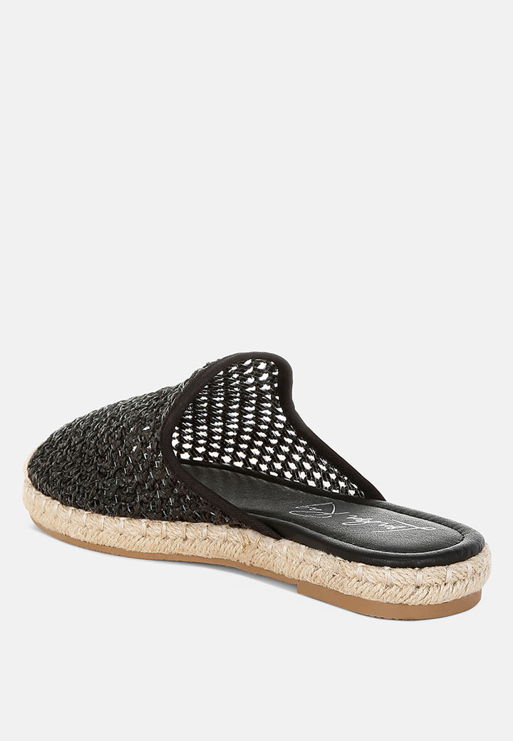 nongai raffia espadrilles mules by ruw#color_black