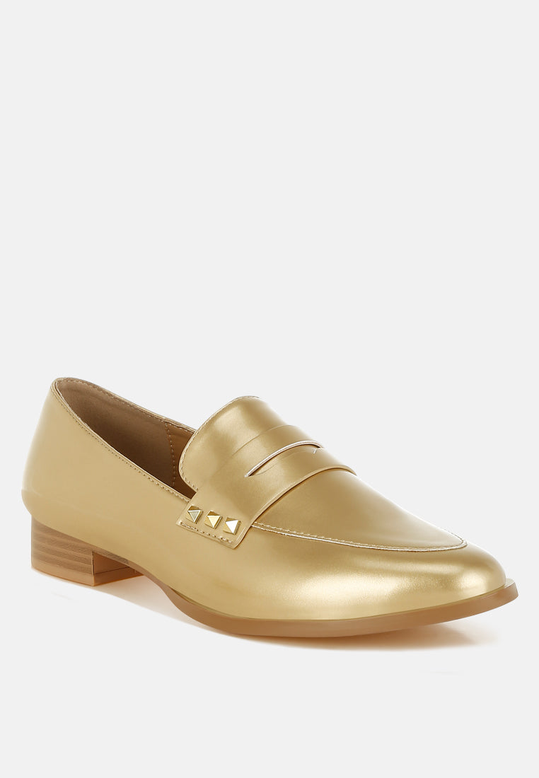 mocasines penny de charol con alas#color_gold