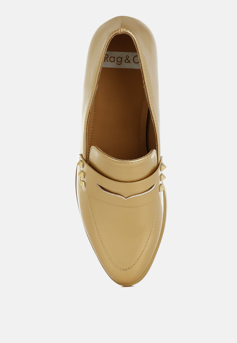 mocasines penny de charol con alas#color_gold