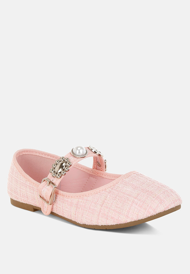 noyama charms embellished tweed mary janes#color_pink