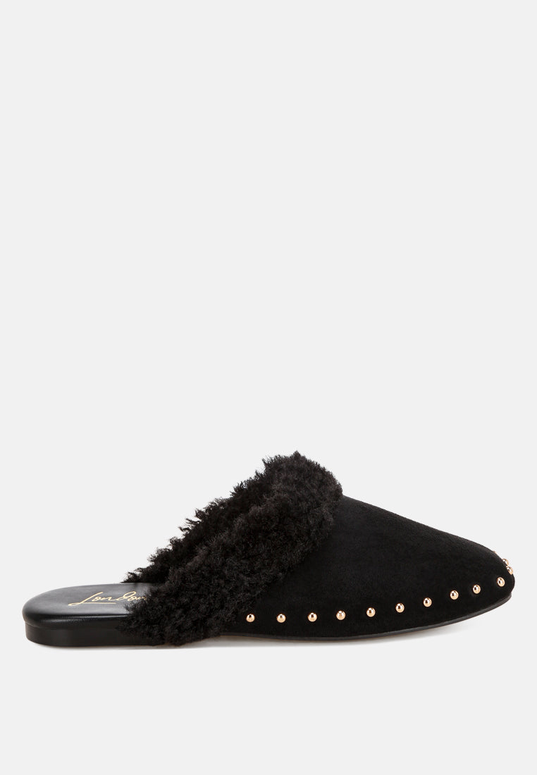 obsidian studded soft slip-on mules#color_black